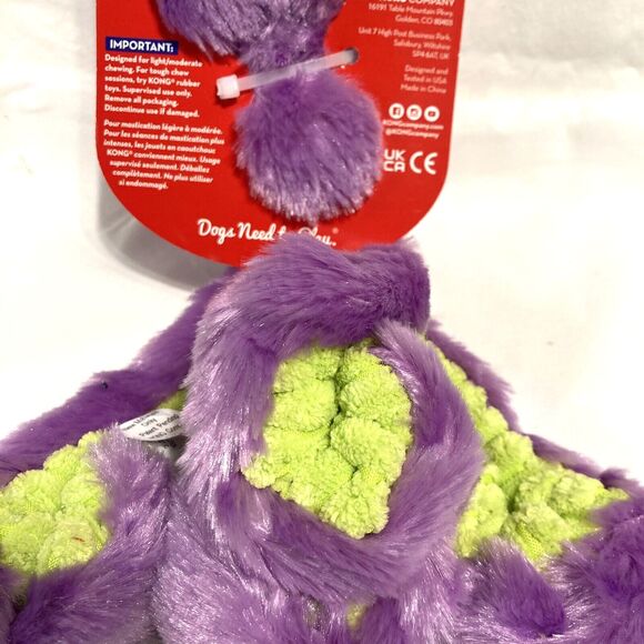 KONG Wubba Plush Squeaky Octopus Dog Toy Interactive Tug & Fetch Size Small Cute - Picture 5 of 16
